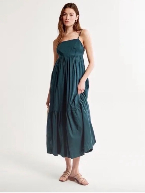 Abercrombie & Fitch Dresses & Skirts - Abercrombie and Fitch Dark Teal Spaghetti-Strap Maxi Dress #1353